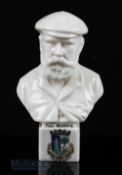 Tom Morris St Andrews - fine and large Ceramic Crested ware bust of Old Tom Morris stamped on the