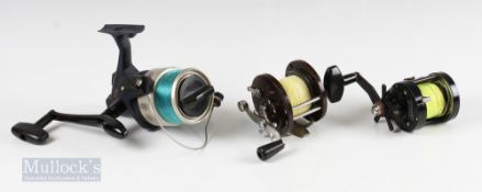 3x Mixed Fishing Reels – Okuma TPX80 large spinning reel, Newman 220-F multiplier reel and Penn, USA
