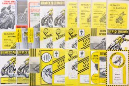 1960/70s Speedway of Programmes at Berwick featuring 70 Young England v Young Sweden, 70 Young