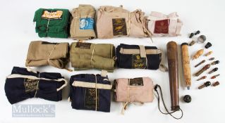 Collection of Mixed Cloth Rod Bags – incl 7x Hardy, Bruce and Walker, Edgar Sealey and FT