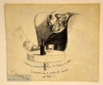 THOMAS HODGE – (b.1827 – d.1907) - Royal and Ancient Golf Club St Andrews Personality ink sketch