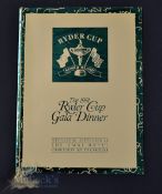 1991 Ryder Cup Golf Gala Dinner Menu – held on Wednesday 25h September Charleston South Carolina