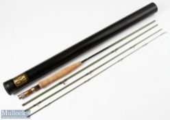 River and Stream Carbon 8ft 4 Piece Fly Rod line 4# with double uplocking reel seat with burr wood