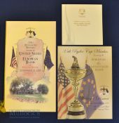 3x Ryder Cup Official “Welcome Dinner” menus – for 1999 Country Club Brookline USA c/w both team
