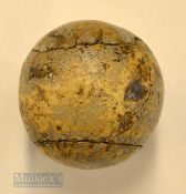 Good unnamed Featherie golf ball c1840 – good tight stitching and retaining much of the original