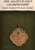 Amateur Golf Championship Semi-Finalist Bronze medal – undated blank back – mf&g overall 9’x 7’.