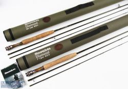 2x Snowbee Diamond Carbon Fly Rods 8ft 3 piece and 7ft 3 piece, both line 3/4#, both in cordura