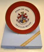 Scarce 2006 Ryder Cup Commemorative Wedgwood Bone China Plate – with K Club Crest, gilt rim and in