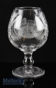 1995 Ryder Cup Large Presentation Waterford Cut Glass Brandy Goblet – beautifully etched with a view