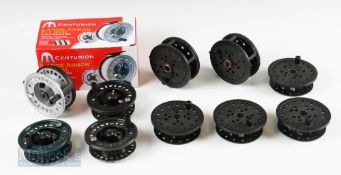 Centurion large Arbor 3 ¾” Fly Reel with counterbalance handle in original box with 3 spare