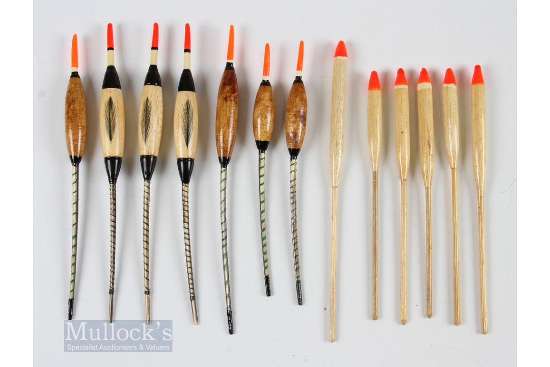 Mixed Selection of Floats – to incl crown quill toppers, goose quill, avion style and others, all