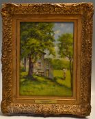 PAUL ROSENWAY – titled Morning Golf Practice - oil on canvas laid on board signed to the lower