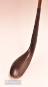 Elegant T Dunn dark stained beech wood longnose play club c1885 – the elegant high crown head has