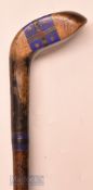 Interesting Early Sunday Golf Walking Stick fitted with persimmon socket head curved sole wood