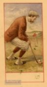 John Wallace (George Pipeshank) “A Long Putt”– rare original artwork for No. 37 of Copes Golfers