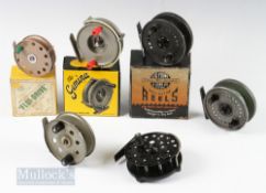 Mixed Centrepin Fishing Reel Selection (6) incl J W Young & Son “The Seldex” 3 ½” twin handled