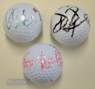 3x US Major Golf Winners signed golf balls – David Duval (Open Champion ’01), Ben Curtis (Open