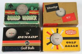 4x various golf ball boxes for 6 – to incl Penfold Patented Ace; 3x Dunlop to incl Dunlop Warwick
