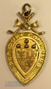 1906 Panmure Golf Club silver gilt medal – hallmarked Birmingham and decorated with cross golf