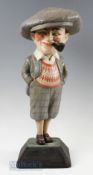 Original Penfold Man advertising golfing figure – c/w pipe and mounted on the wooden square