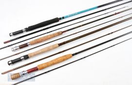 4x Fly Rods – Silver Stream 8ft 3 piece, line 5/6# with composite handle, with light use, Fluf