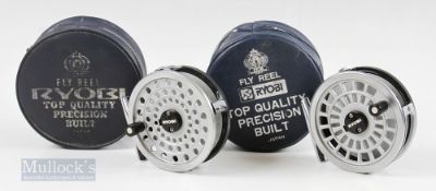 2x Ryobi of Japan 444 Fly Reels both in original zip cases with very light use and instructions (2)