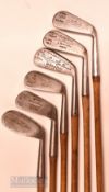 Collection of ladies irons (6) – Geo Duncan driving iron (shortened), 3x Maltese Cross irons a mid-