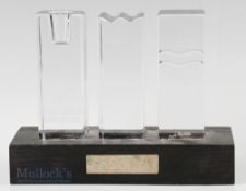 1987 Gordon Brand Jnr Swedish Osterakers Kommun Seo Winner Trophy of 3 glass section construction