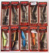 10x Rapala Jointed Boxed Lures – 5x J-7 S silver colour, J-7 P perch, J-7 B blue, J-7 GFR gold