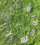 Fine early 20th c F H Ayres Cast Iron Clock Golf Game – large roman numerals (nearly 7”h) - all