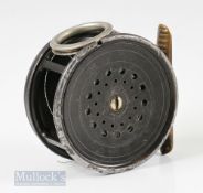 Hardy Bros Perfect 3 ¾” Duplicated Mk2 Wide Drum Salmon Fly Reel with rim tension regulator, black