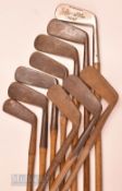 10x various blade putters incl’ Army & Navy London Gibson Star mark putting iron (no grip), Acorn