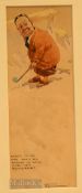 Rountree, Harry (b.1878 – d.1950) Watercolour Caricature of Sidney Bell President of Royal North