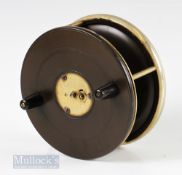 D Slater’s Patent 556 4 ½” Ebonite and Brass Star Back Reel with nickel silver rim, on/off check,