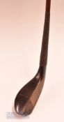 J Morris dark stained beech wood longnose deep faced brassie c1885 – head measures 5” x 1.75” x 1.