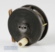 Malloch of Perth 3” Patent Adjustable Brake Trout Reel with screw brake hub to front plate with 2