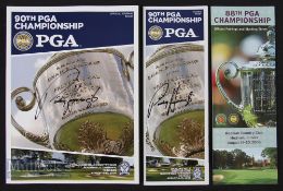 2008 Padraig Harrington Signed PGA Championship Golf Programmes and Draw Sheets signed to the