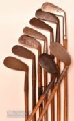 9x assorted irons – 3x niblicks incl one ladies, lofting iron by Anderson & Son, W Watt mashie
