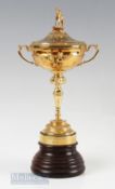 1989 Players Ryder Cup Silver-Gilt Trophy Awarded to Gordon Brand Jnr the cover having a standing