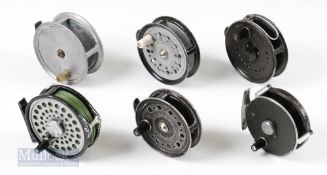 6x Reel Selection – J W Young “The Valdex” 3”, “The Beaudex” 3 3/8” and “The Condex” 3 1/8”, Edgar