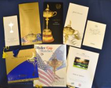 Collection of Ryder Cup Official Gala Ball Dinner Menus from 1989 onwards (8) – 1989 The Belfry;