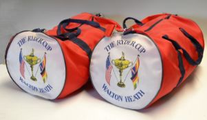 2x 1981 Ryder Cup official merchandise golf holdall bags – played at Walton Heath GC – with Ryder