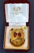 Rare 2012 Ryder Cup 14ct gold plated and enamel money clip given to players and officials & menu (2)