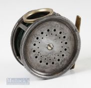 Scarce Hardy Perfect 4 ¼” Wide Drum 1912 Check Eunuch Salmon Fly Reel with rotating line guide
