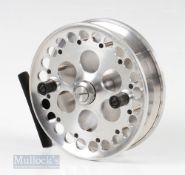 Adcock Stanton, Nottingham 4 ½” Centrepin Reel with twin black handles and black foot with makers