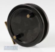 Fine Sundridge Trophy 4 ¼” centrepin reel No 131, button operated drag mechanism to rear, twin