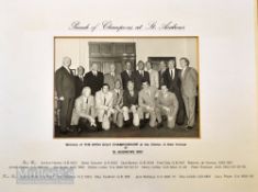 1970 Open Golf Championship St Andrews Official Parade of Champions black and white photograph – for