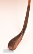 Early McEwan dark stained beech wood longnose play club c1875 – head measures 5.75” x 1.7/8” x 1 1/