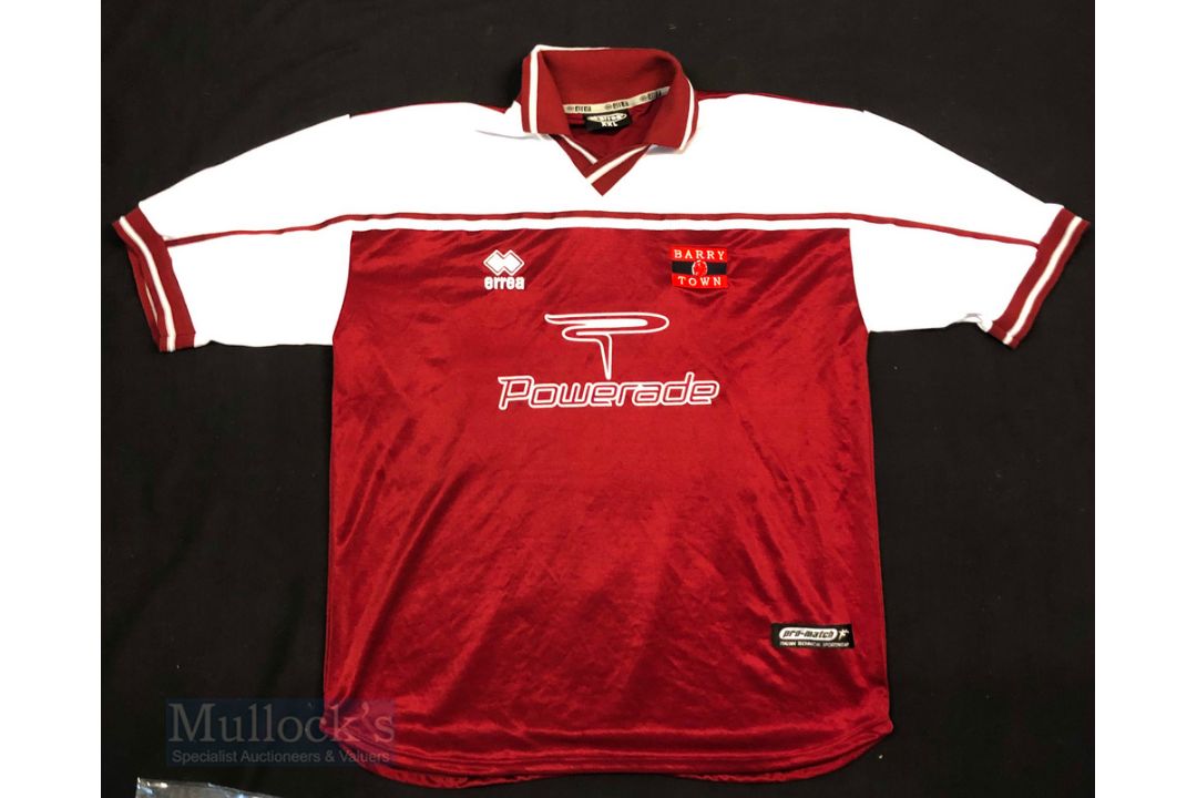 2003/04 Barry Town United Away/Euro football shirt size XXL, short sleeve, Errea, maroon and white - Image 1 of 2