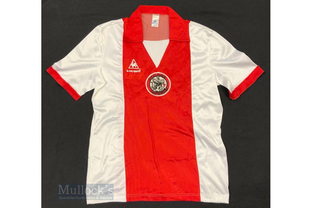 1981/82 AFC Ajax Home football shirt size 4/5 mens (adult), Le Coq Sportif, in red and white, made - Image 1 of 2